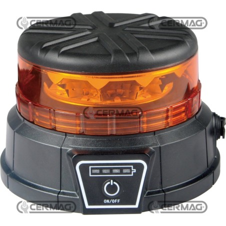 Baliza LED magnética giratoria 95121 sin control remoto ni cables. | NewgardenAgri.com