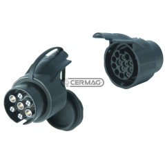 MICROADAPTADOR CON ENCHUFE DE 7 PINES + TOMA DE CORRIENTE DE 13 PINES, 12 V, CON TAPA (36036) | NewgardenAgri.com