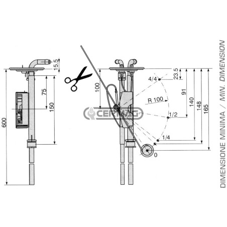 REGOLATORE DI LIVELLO REGOLABILE CON 2 TUBI UNIVERSALE - 12/24V 36258 COBO