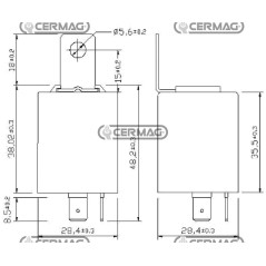 Clignotant universel pour machines et remorques en fonctionnement. 2 contacts. Tension : 12 V. 36754 COBO