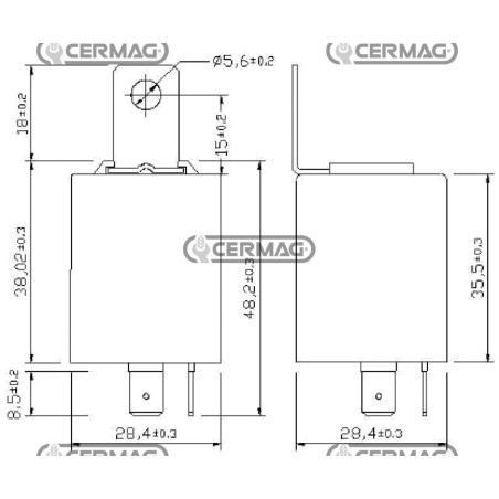 Universal flasher for operating machines and trailers Contacts 2 Voltage 12 V 36754 COBO