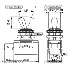 Interruttore unipolare a 2 attacchi Faston Tipo ON - OFF Stabile 35190