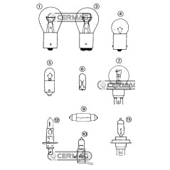 Bombilla de 1 luz, voltaje 12 V, potencia 5 W, casquillo BA15S 35901 HELLA