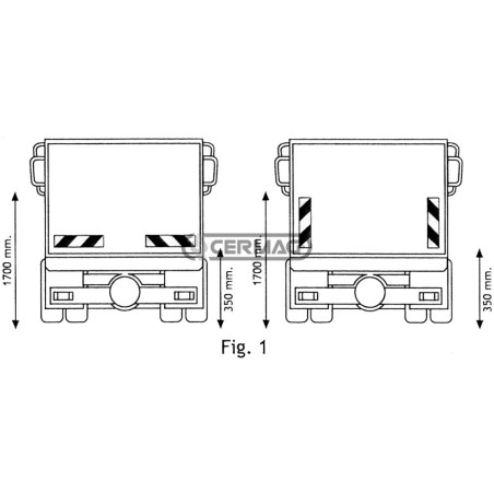 Coppia pannelli retroriflettenti per autocarro Dimensioni 565x132 mm 35965