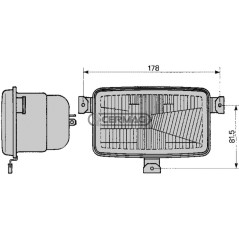 ASYMMETRISCHER 2-LICHTER-FRONTSCHEINWERFER FÜR SAME - LANDINI 36492 COBO