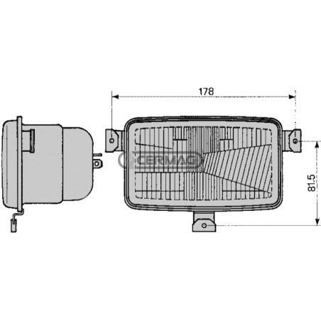 ASYMMETRISCHER 2-LICHTER-FRONTSCHEINWERFER FÜR SAME - LANDINI 36492 COBO