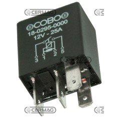 Micro relé ON-OFF de 4 pines. Voltaje: 12 V. Corriente: 25 A. 36611 COBO | NewgardenAgri.com