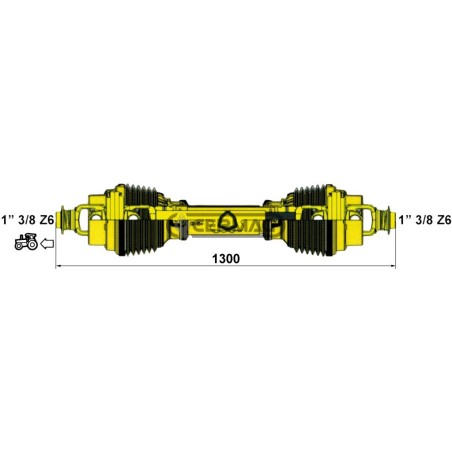 Arbre de transmission homocinétique Catégorie 4 Longueur minimale 1300 mm 31118 Eurocardan