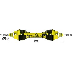 Arbre de transmission homocinétique Catégorie 8 Longueur minimale 1000 mm 31257 Eurocardan