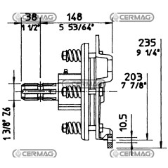 2-disc limiter with freewheel 31129 Eurocardan