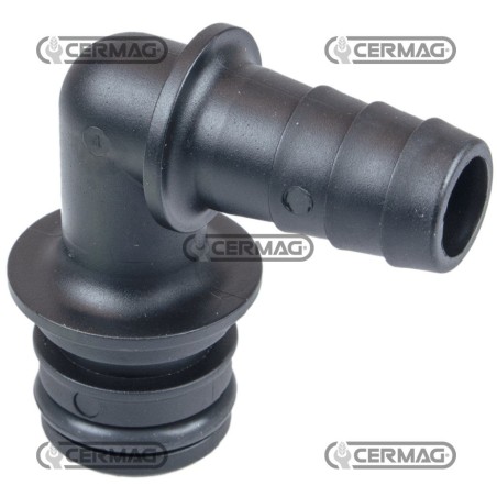 Raccordo a 90° con portagomma Diametro del tubo 13 mm 28448 | NewgardenAgri.com