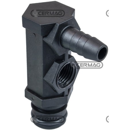 Raccordo a 90° con portagomma Diametro del tubo 10 mm Filetto 1/4" NPT 28451 | NewgardenAgri.com