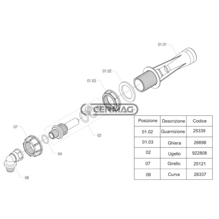 Agitateur hydraulique inspectable - Droit 26235 ARAG