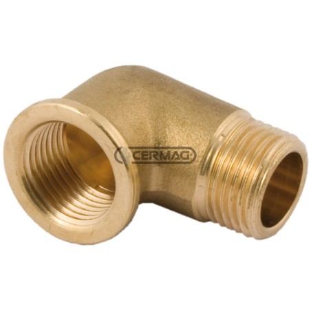 Raccordo in ottone curvo MASCHIO-FEMMINA Filetto 1/2" Gas 25492 | NewgardenAgri.com