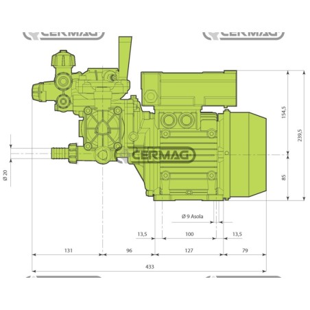 Bomba eléctrica de 2 membranas Modelo AR 202 EM 27450 ANNOVI REVERBERI