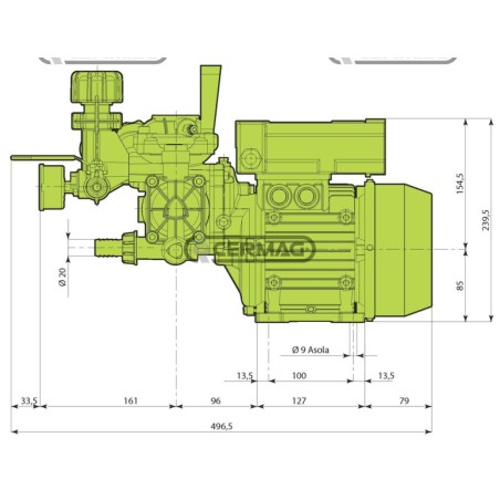 Bomba eléctrica de 2 membranas Modelo AR 252 EM 27451 ANNOVI REVERBERI