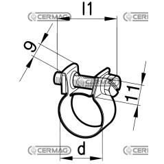 Fascetta per tubi carburante Capacità di serraggio 14 ÷ 16 mm 25299 | NewgardenAgri.com