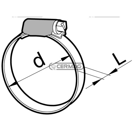 Fascetta per tubi flessibili - ABA Diametro 277 ÷ 307 mm 26141