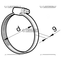 Fascetta per tubi flessibili Diametro 40 ÷ 60 mm Banda 9 mm 25281 | NewgardenAgri.com