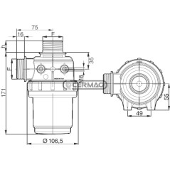 Saugfilter ohne Ventil, Filterleistung 60 ÷ 100 l/min, 25197 ARAG