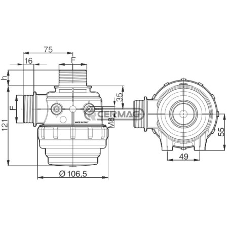 Filtro aspirazione senza valvola Capacità filtrante 60 l/min 25507 ARAG