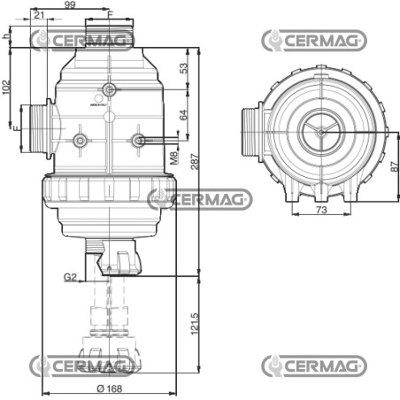 Saugfilter mit Ventil, Filterleistung 220 l/min, 26204 ARAG