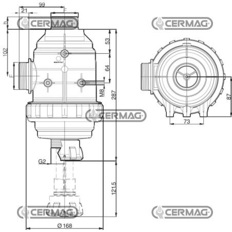 Filtro aspirazione con valvola Capacità filtrante 220 l/min 26842 ARAG