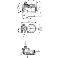 Saugfilter mit 3-Wege-Umschaltventil, Filterleistung 80 ÷ 120 l/min, 28232 ARAG