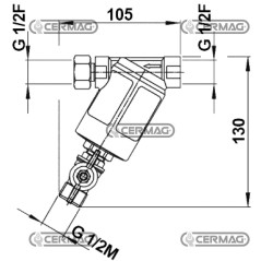 Filtro di rubinetto di drenaggio Attacchi 1/2" Gas Rete inox 40 Mesh 27919 BRAGLIA