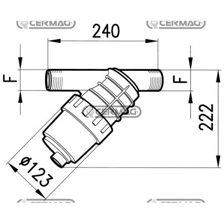 Filtro in linea da 1"1/2 a doppia rete Tipo rete Inox 120/32 Mesh 28404 ARAG