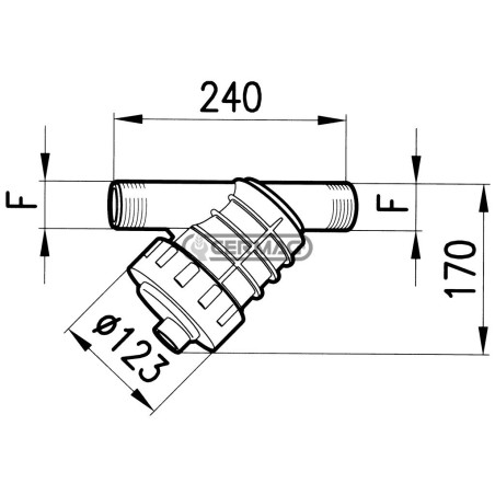 Filtro in linea da 1"1/4 a rete Tipo rete Inox 50 Mesh 25595