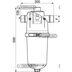 2" Inline T-Filter with Discs Cartridge 130 Micron 28367 ARAG