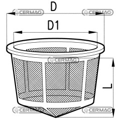FILTRO A CESTELLO PER COPERCHI 25210 ARAG
