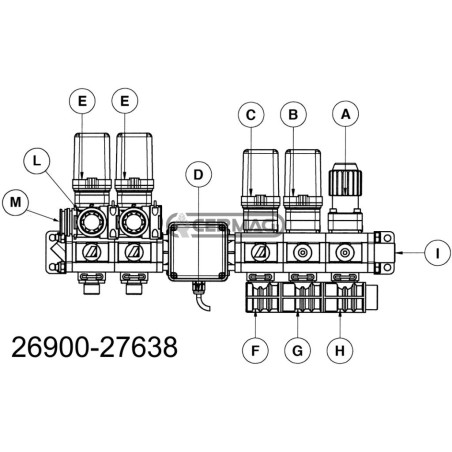 Brida para válvulas SERIE 463/863 Rosca externa - Gas de 3/4" 27199 ARAG