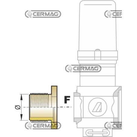 Brida para válvulas SERIE 463/863 Rosca externa - 1" Gas 28172 ARAG | NewgardenAgri.com