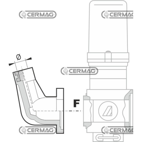 Brida para manómetro de presión para válvulas SERIE 463/863 Rosca 1/4" NPT 28186 ARAG | NewgardenAgri.com