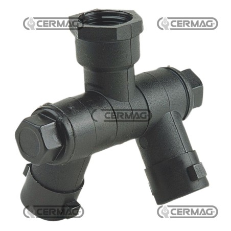 Chorro doble articulado con conexión de anillo de bayoneta y conexión HEMBRA roscada de GAS de 3/8" 26308 ARAG | NewgardenAgr...