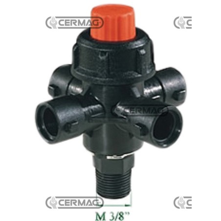 Chorro con conexión macho Rosca 3/8" GAS Vías 4 27096 | NewgardenAgri.com
