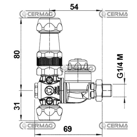 Doppelstrahl mit Tropfstopp, M62 Außengewinde – 1/4" Gas 27905 BRAGLIA