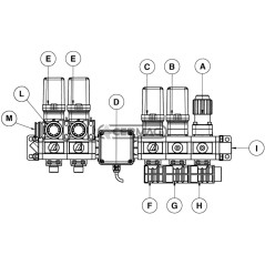 Gruppo di comando - WOLF Sezioni 2 Portata 150 l/min Tipo BY-PASS 28544 ARAG