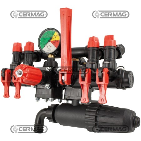 Gruppo di comando con filtro e ritorno calibrato Modello IDROMINUS - 4 vie 27607 ANNOVI REVERBERI | NewgardenAgri.com