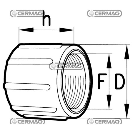 Manicotto con filettatura interna Filetto 1"1/2 Gas 25644 ARAG