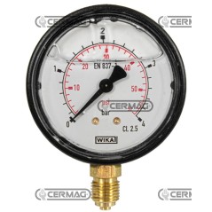 Glycerin-Manometer Ø 63 mm Vertikaler Anschluss 1/4" Gasskala 0–80 bar 25235 Wika | NewgardenAgri.com