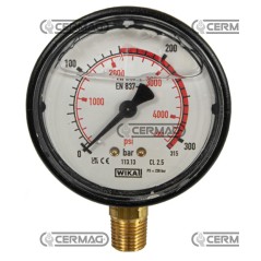 Manomètre à glycérine Ø 63 mm Raccord vertical 1/4" Échelle à gaz 0÷315 bar 25240 Wika | NewgardenAgri.com