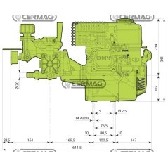 2-diaphragm motor pump Model AR 252 - Rato EHR 180 4T - 6 Hp 27453 ANNOVI REVERBERI