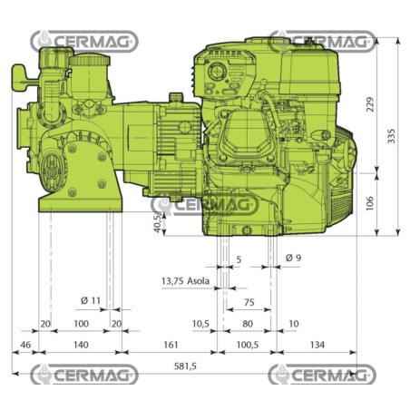 3-diaphragm motor pump Model AR 403 - Honda GP 160 4T - 4.8 Hp 27663 ANNOVI REVERBERI