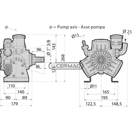 Bomba de diafragma de presión media - AR403 C Material ALUMINIO 27285 ANNOVI REVERBERI