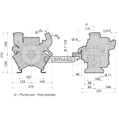 Bomba de diafragma de presión media - AR503 C Material ALUMINIO 27289 ANNOVI REVERBERI