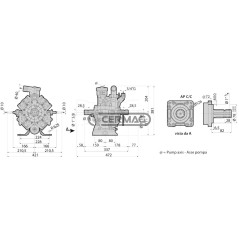Bomba de diafragma de alta presión - AR1064 C/C Material ALUMINIO 27298 ANNOVI REVERBERI