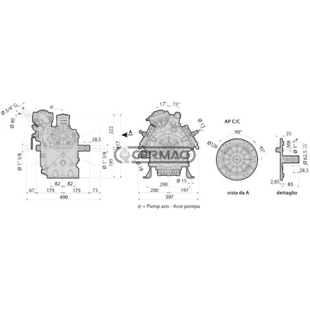 Bomba de diafragma de alta presión - BHA150 C/C Material ALUMINIO 27305 ANNOVI REVERBERI